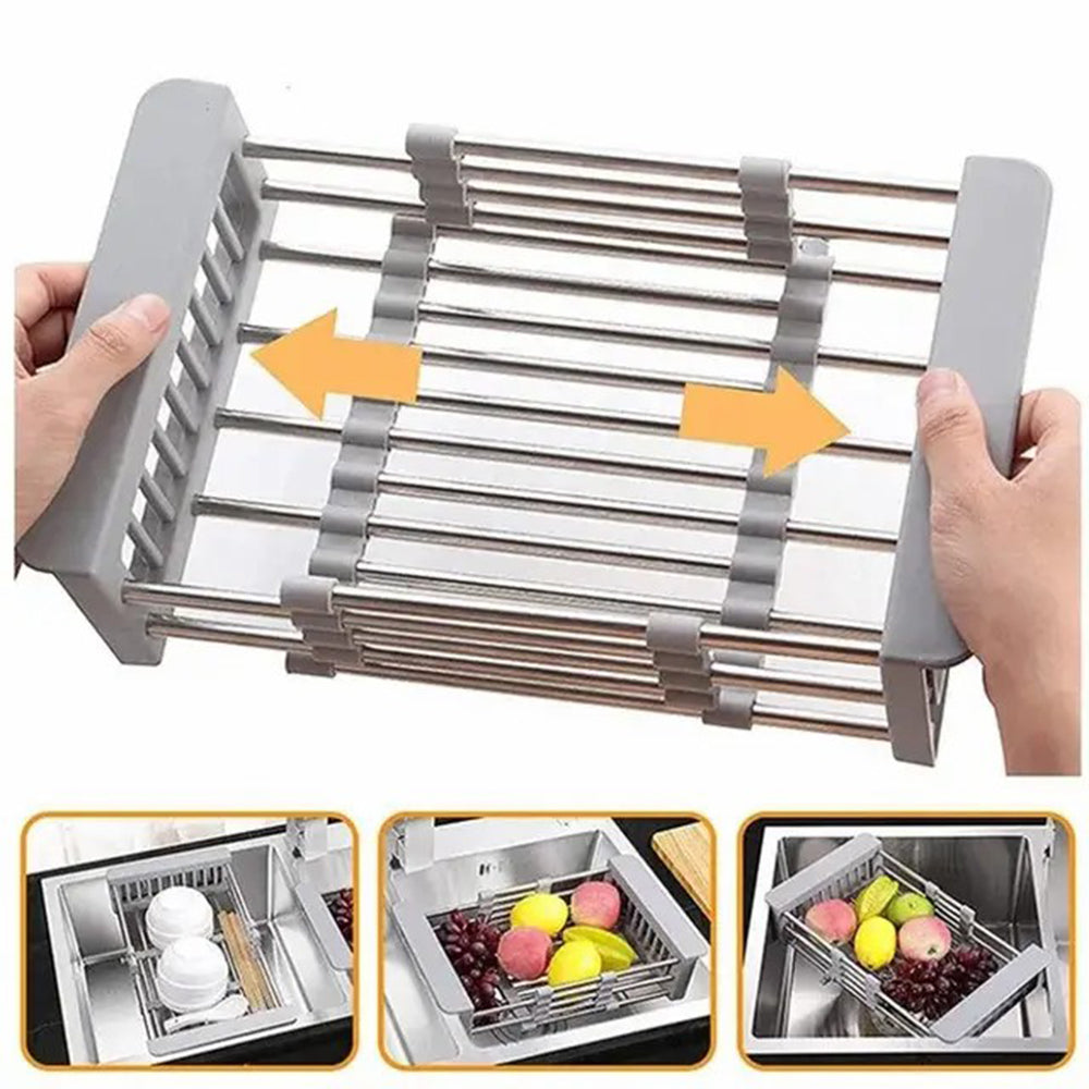 Adjustable Over-Sink Stainless Dish Drying Rack
