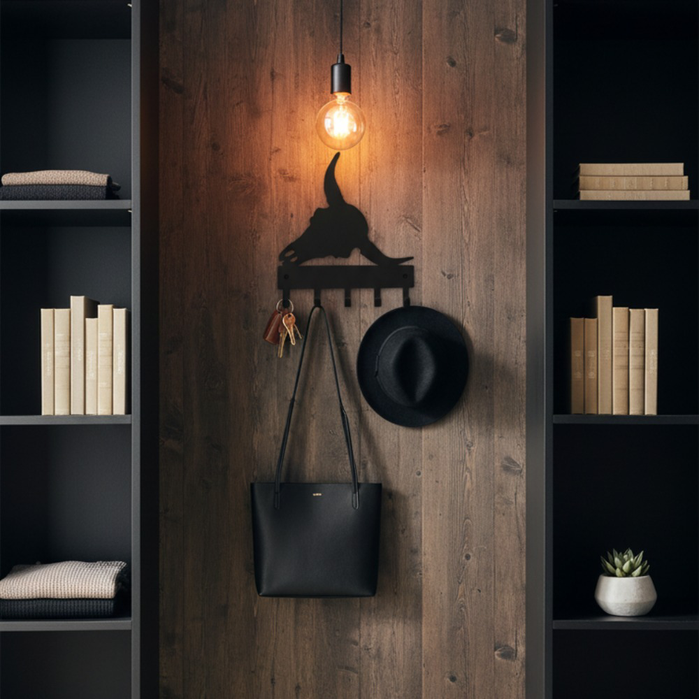6-Pack Industrial Metal Wall Hooks — Heavy-Duty Coat & Hat Hangers
