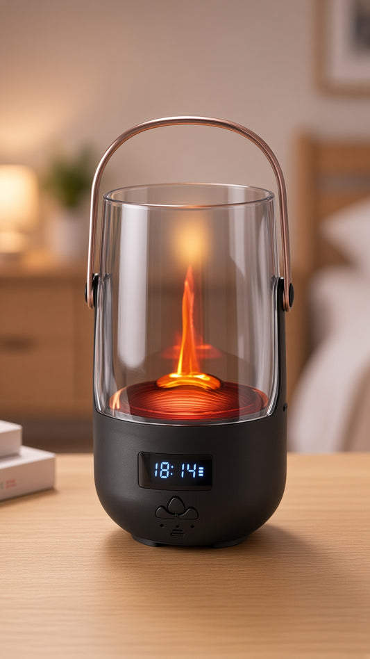 Flame Effect Aroma Diffuser — Ultrasonic Cool Mist Humidifier with LED Fire Glow
