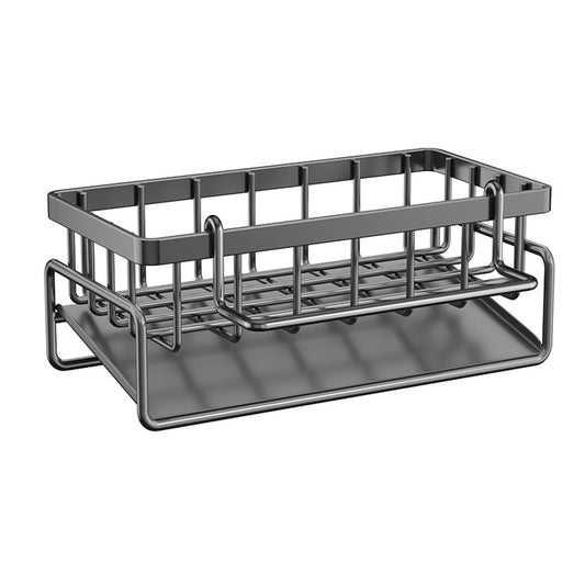 Stainless Steel Kitchen Sink Caddy — Sponge & Brush Holder Organizer