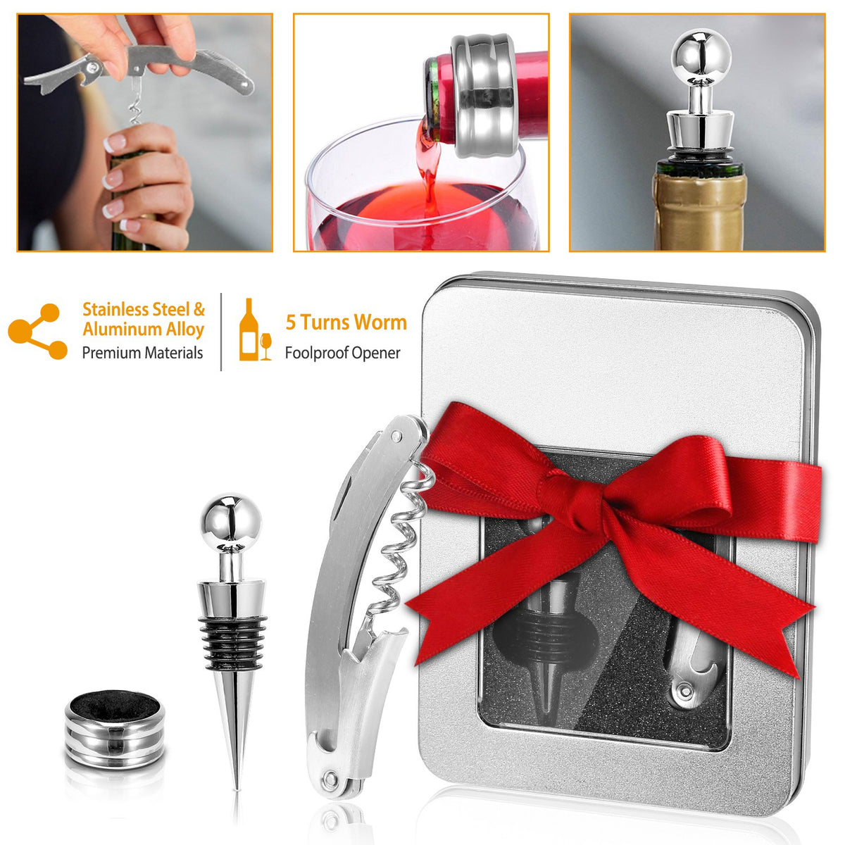 3-in-1 Wine Bottle Opener Gift Kit