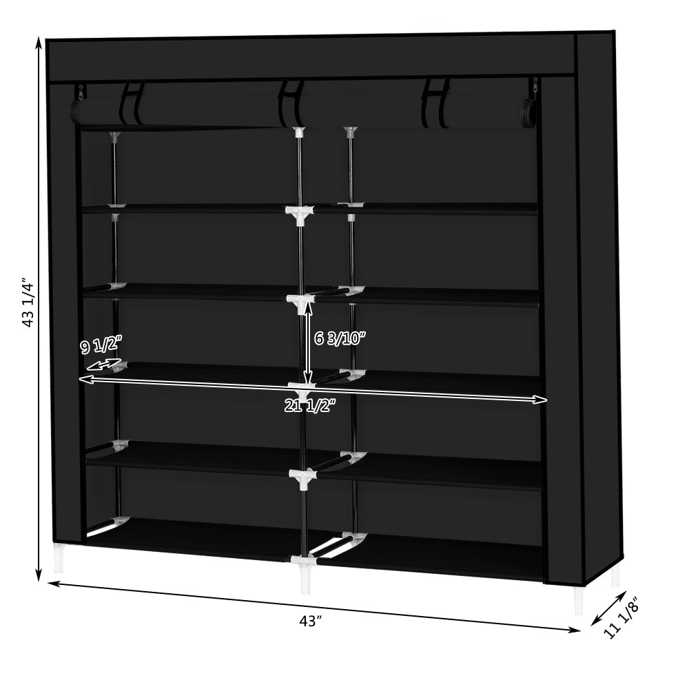 7-Tier Portable Shoe Rack with Fabric Cover