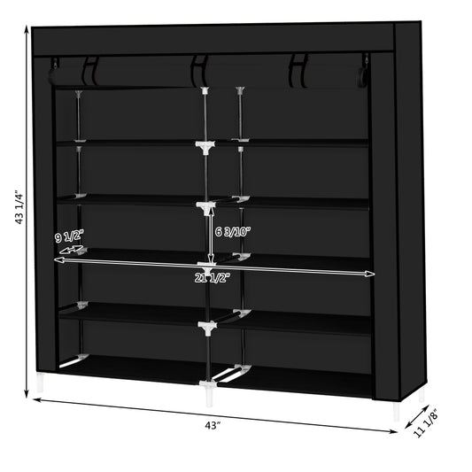 7-Tier Portable Shoe Rack with Fabric Cover