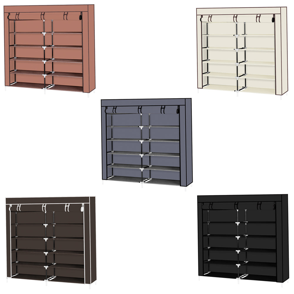 7-Tier Portable Shoe Rack with Fabric Cover
