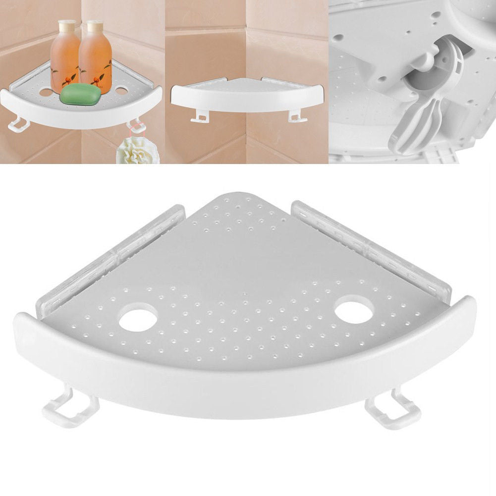 No-Drill Adhesive Bathroom Corner Shelf Organizer