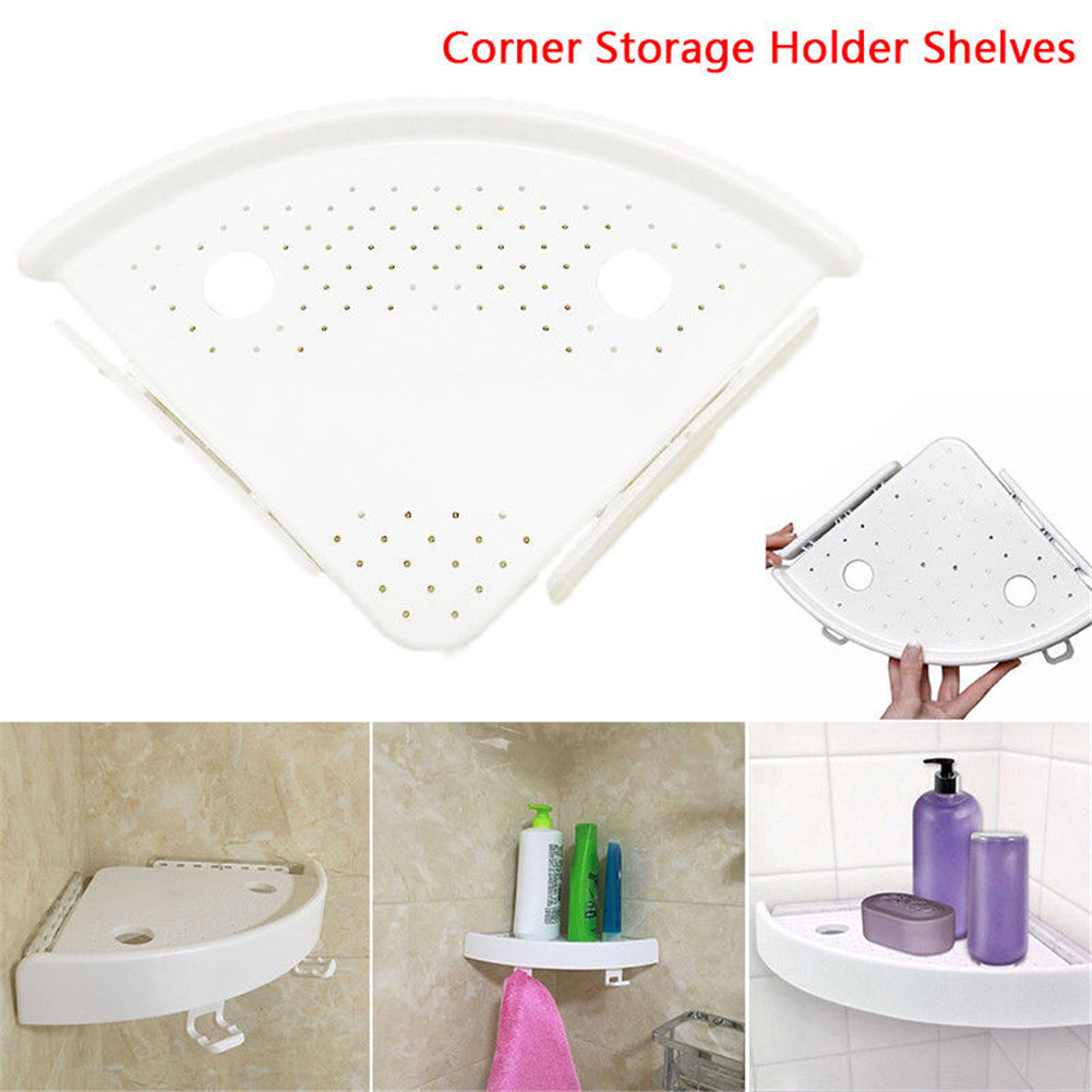No-Drill Adhesive Bathroom Corner Shelf Organizer