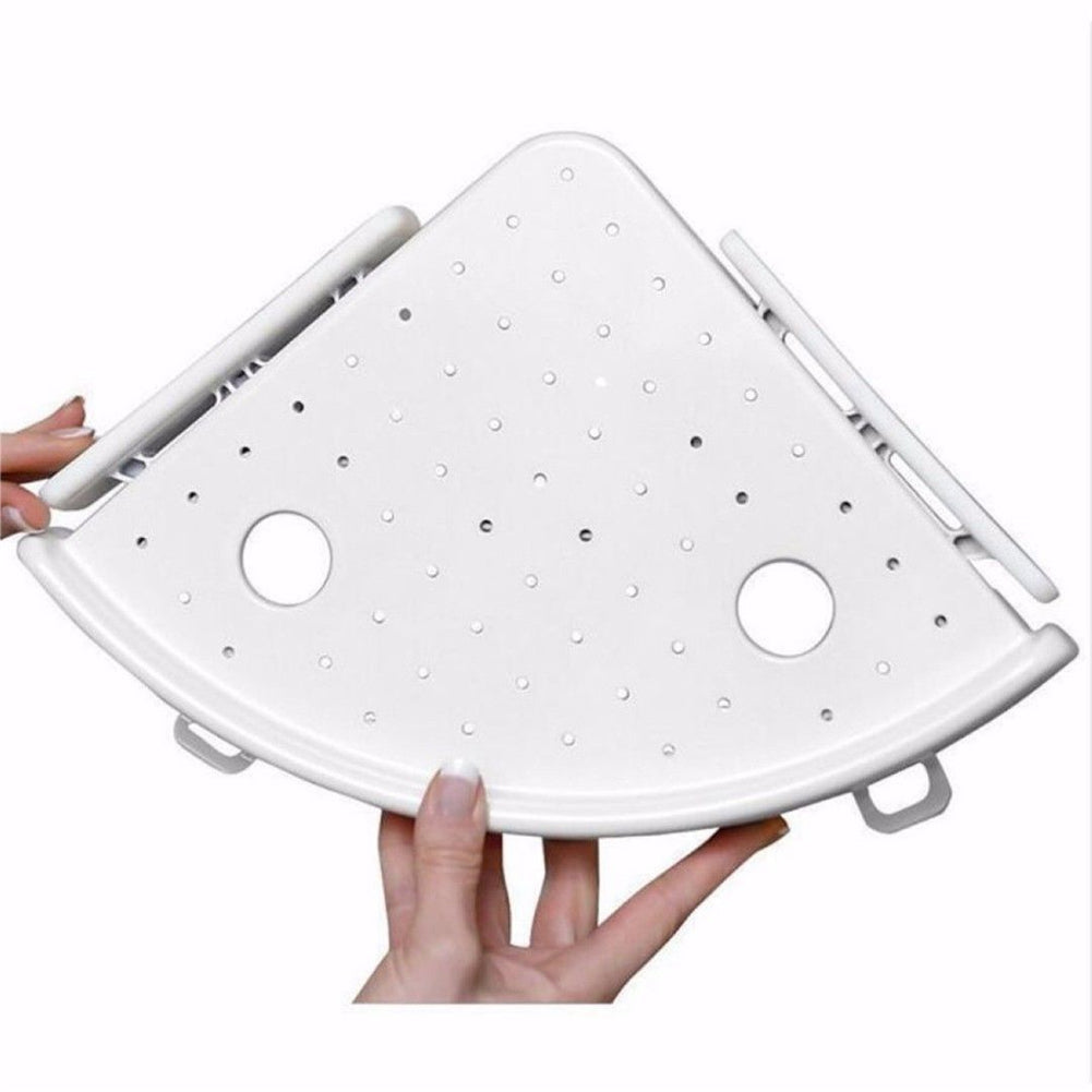 No-Drill Adhesive Bathroom Corner Shelf Organizer