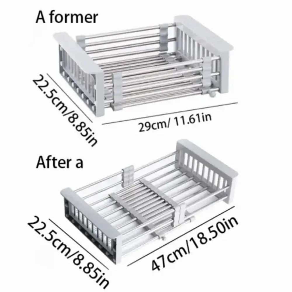 Adjustable Over-Sink Stainless Dish Drying Rack