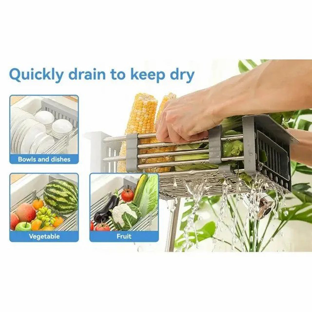 Adjustable Over-Sink Stainless Dish Drying Rack