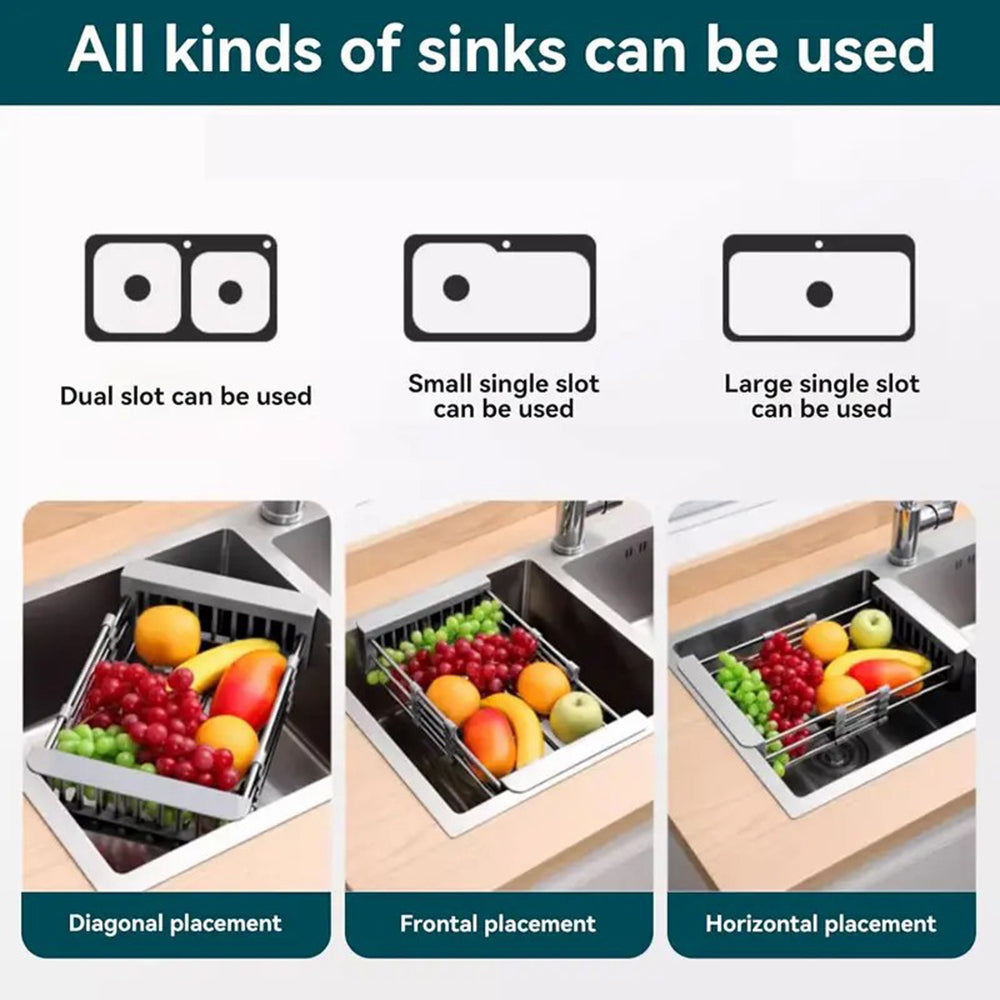 Adjustable Over-Sink Stainless Dish Drying Rack