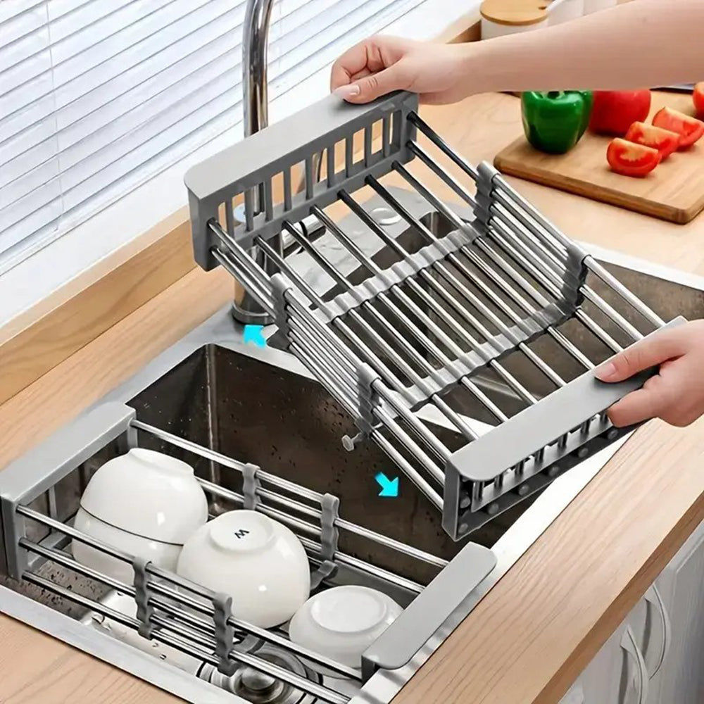 Adjustable Over-Sink Stainless Dish Drying Rack