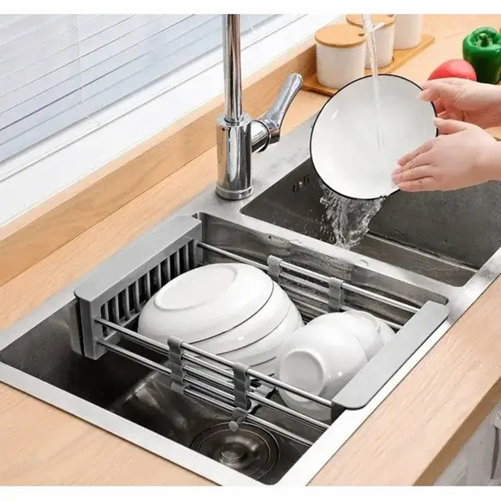 Adjustable Over-Sink Stainless Dish Drying Rack