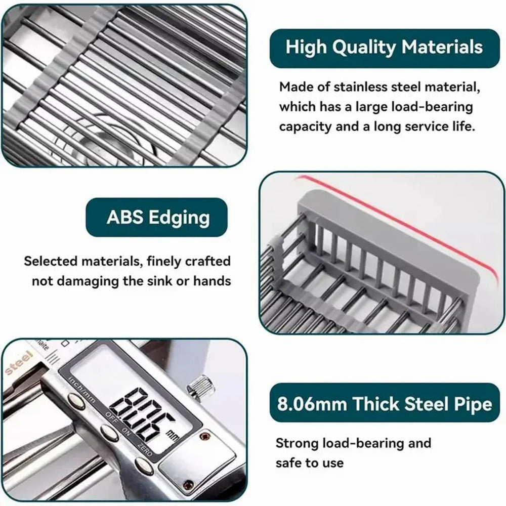 Adjustable Over-Sink Stainless Dish Drying Rack
