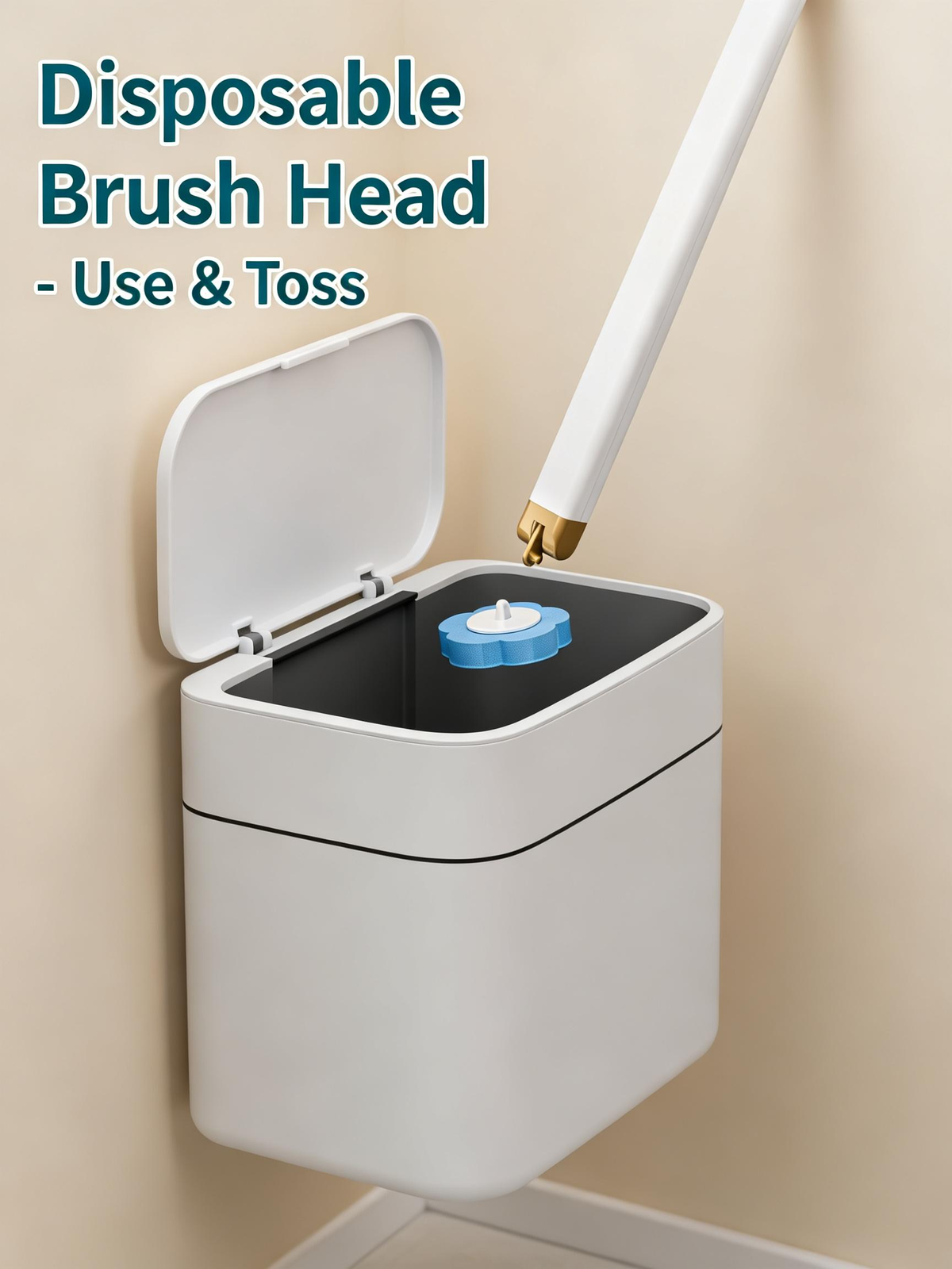 Wall-Mounted Toilet Brush and Plunger Set