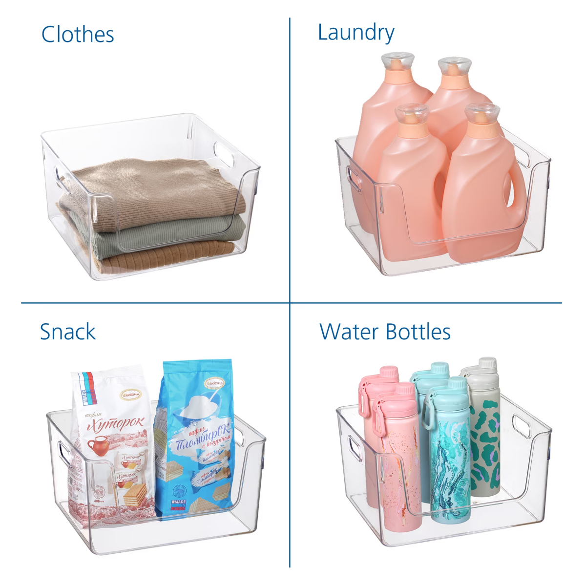 Clear Open-Front Stackable Pantry Organizer Bin