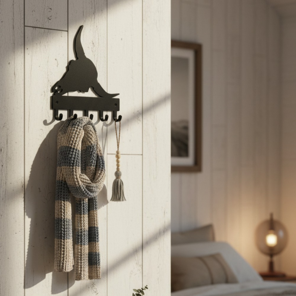 6-Pack Industrial Metal Wall Hooks — Heavy-Duty Coat & Hat Hangers