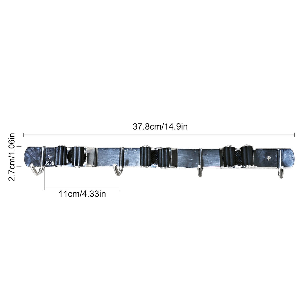 Wall-Mount Broom & Mop Holder — Garage/Kitchen Tool Organizer