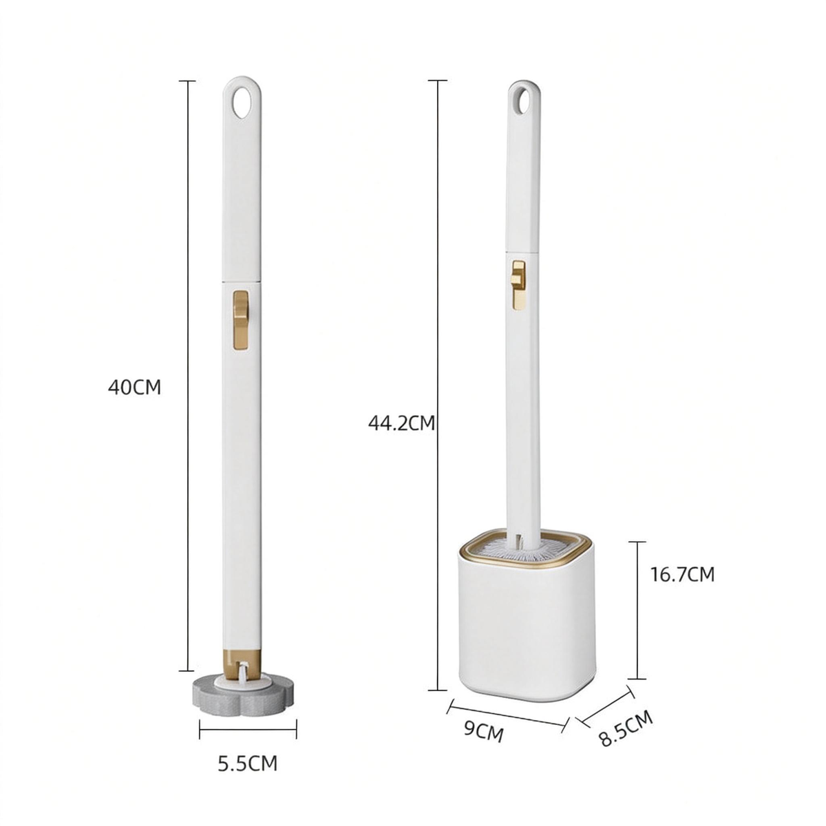Wall-Mounted Toilet Brush and Plunger Set
