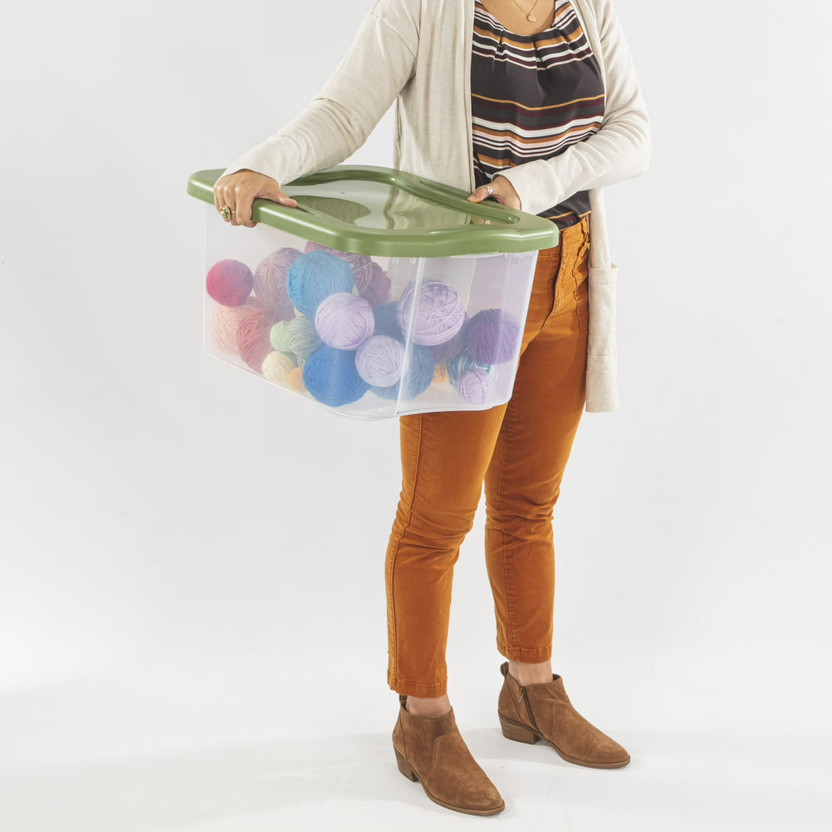 40-Quart Clear Storage Bin with Full-Grip Handles