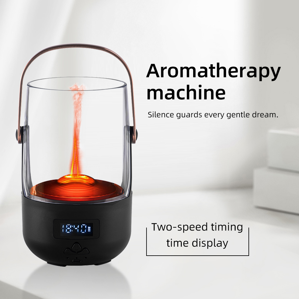 Flame Effect Aroma Diffuser — Ultrasonic Cool Mist Humidifier with LED Fire Glow