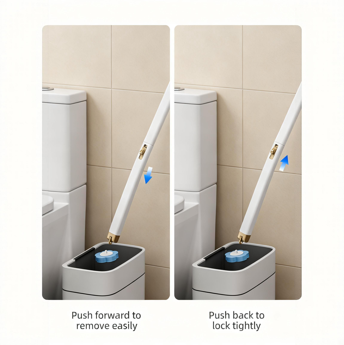 Wall-Mounted Toilet Brush and Plunger Set