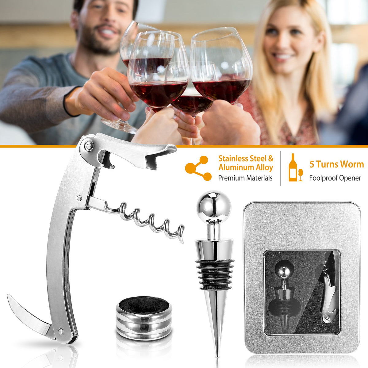 3-in-1 Wine Bottle Opener Gift Kit