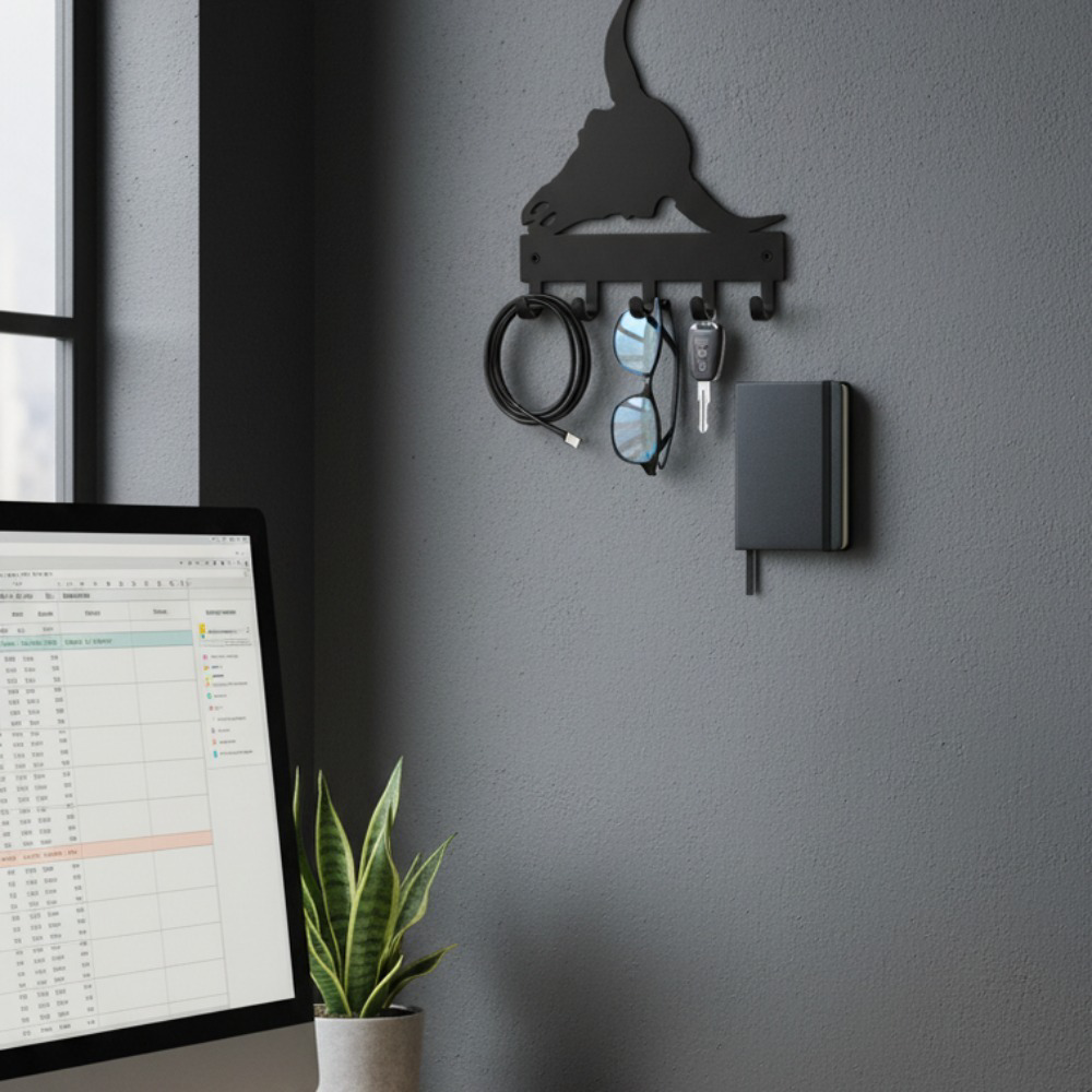 6-Pack Industrial Metal Wall Hooks — Heavy-Duty Coat & Hat Hangers