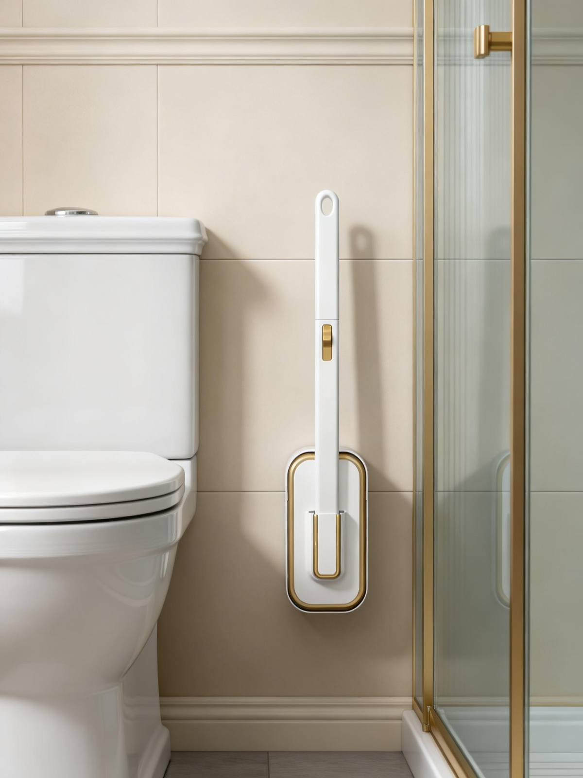 Wall-Mounted Toilet Brush and Plunger Set