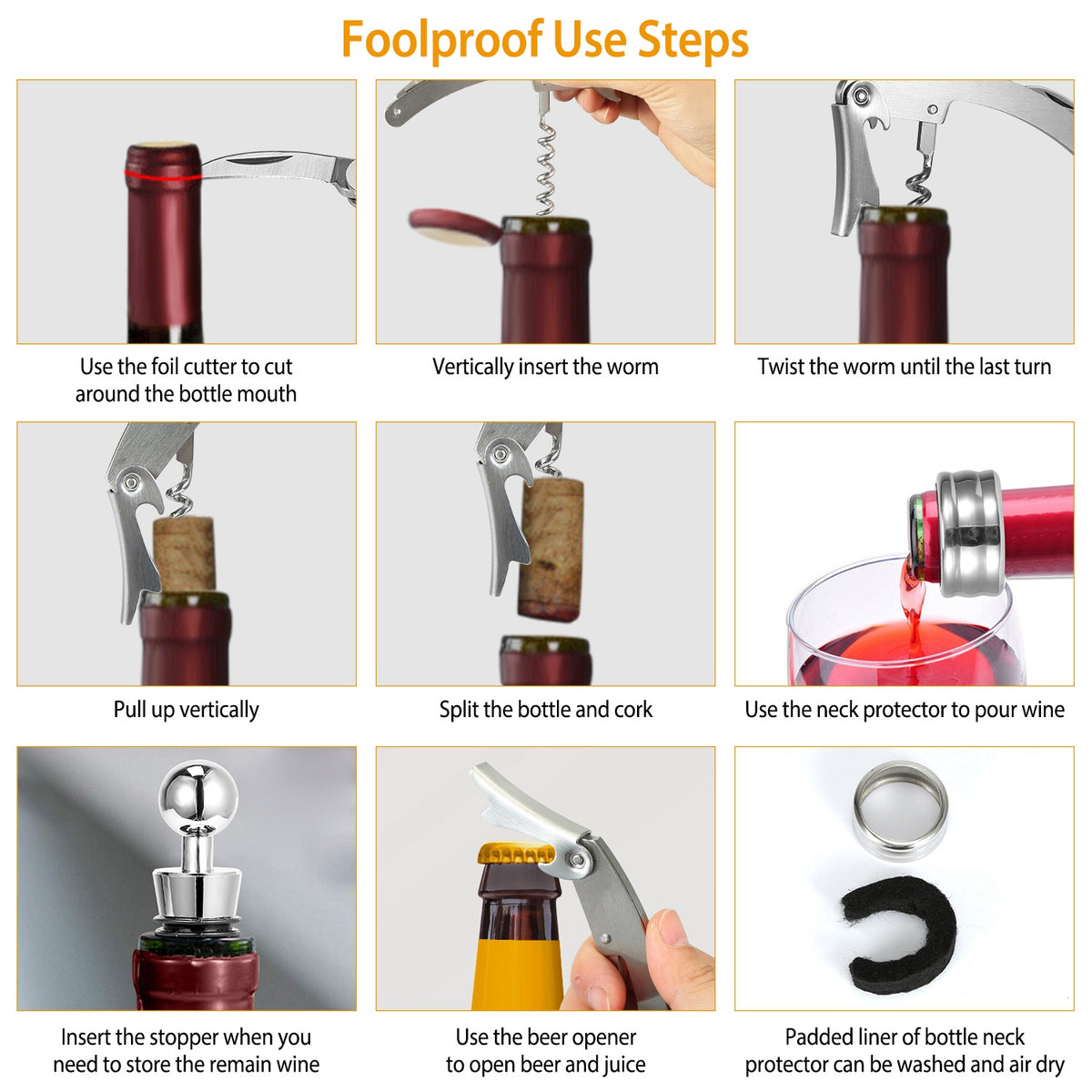 3-in-1 Wine Bottle Opener Gift Kit