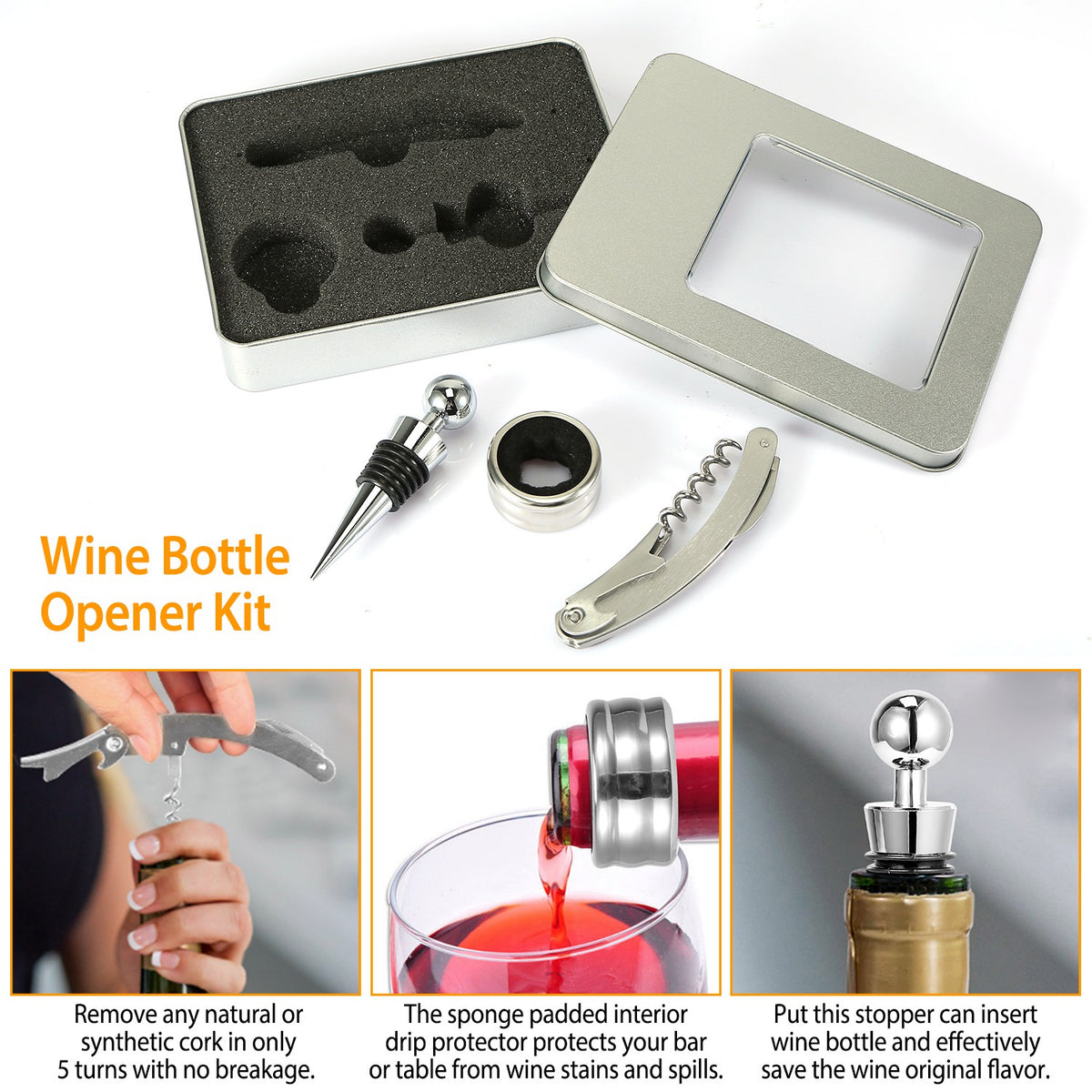 3-in-1 Wine Bottle Opener Gift Kit