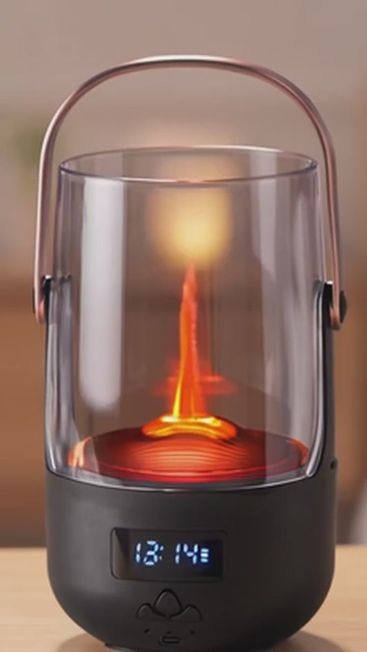 Flame Effect Aroma Diffuser — Ultrasonic Cool Mist Humidifier with LED Fire Glow
